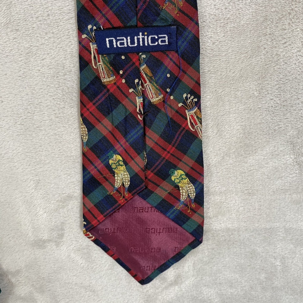 Nautica Tie Silk Vintage Golf Themed